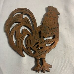 Rustic Brown Rooster Wall Decor/Trivet